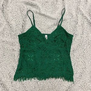 Green Lacey tank top